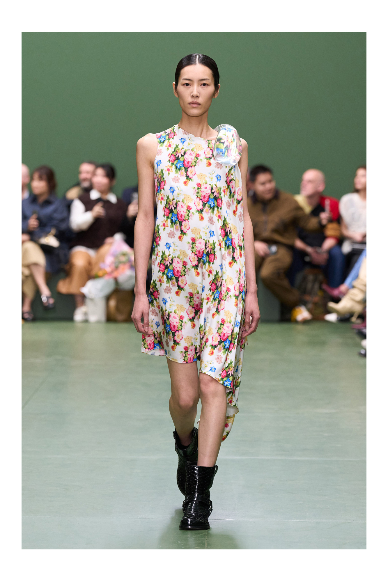 Multicolour Silk dress with asymmetric hem Loewe - Vitkac Italy